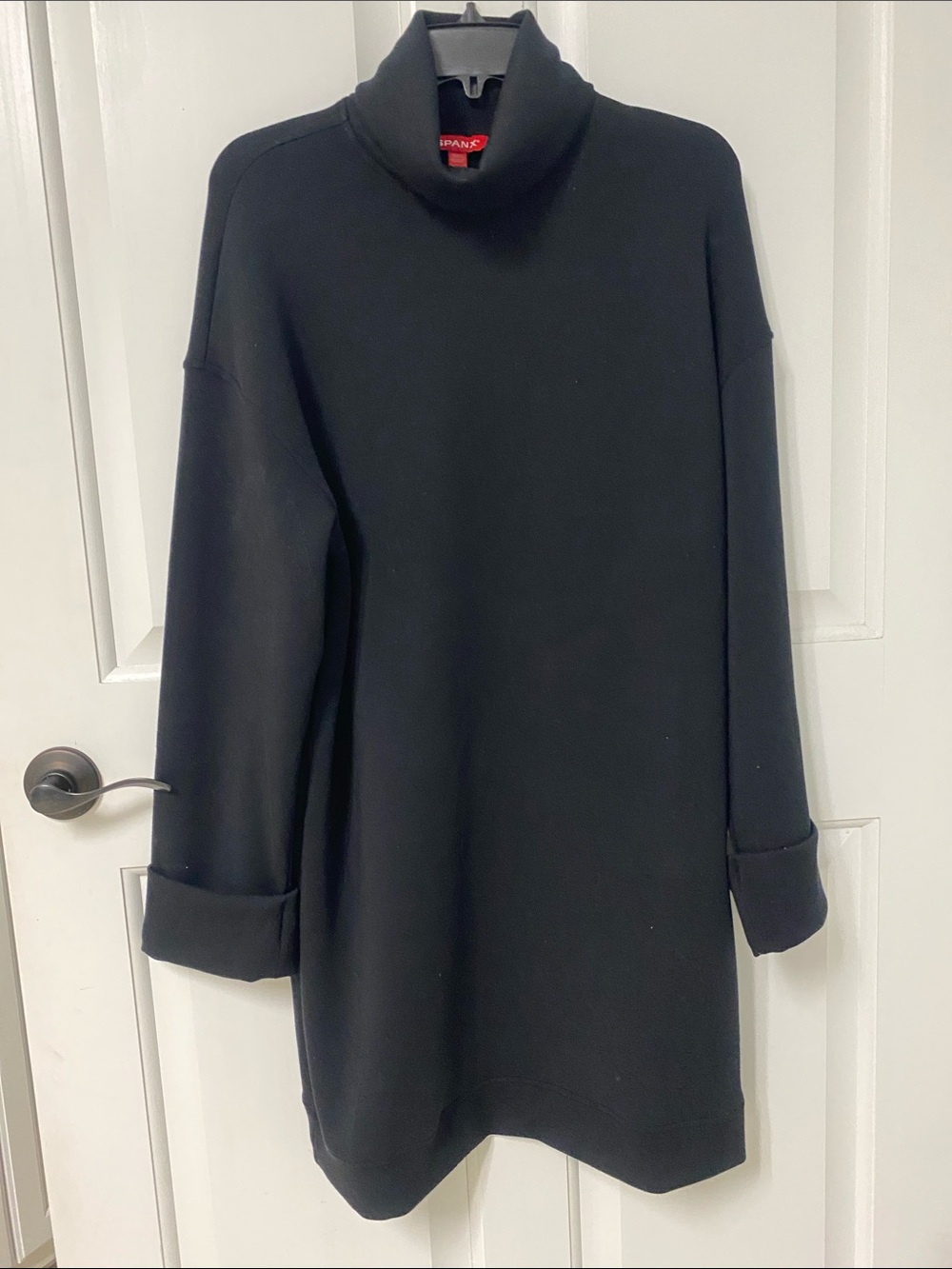 SPANX Black Oversized Turtleneck Sweater Dress